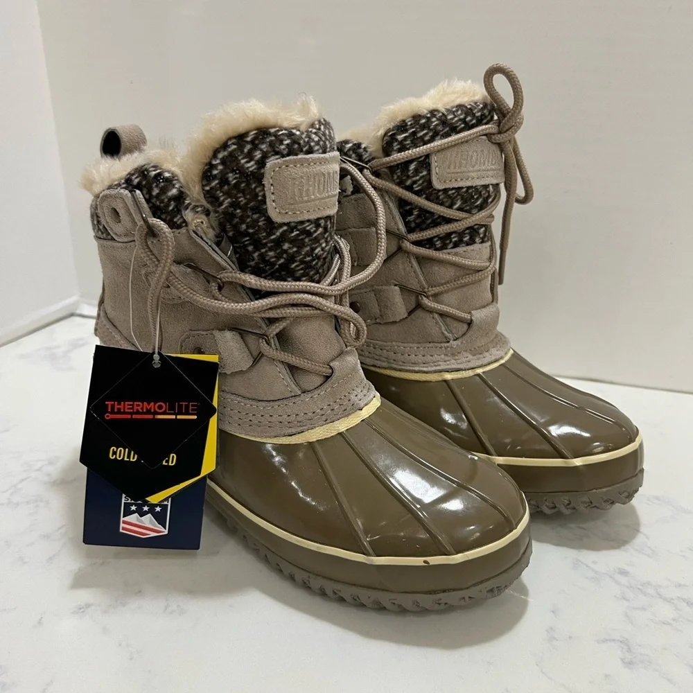 US Ski Team Tan and Brown Winter Boots